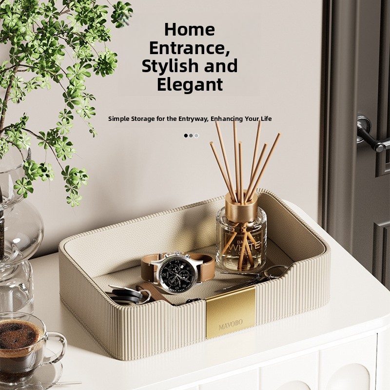 Luxury Watch Entry - Luxury Leather Tray Storage Box for