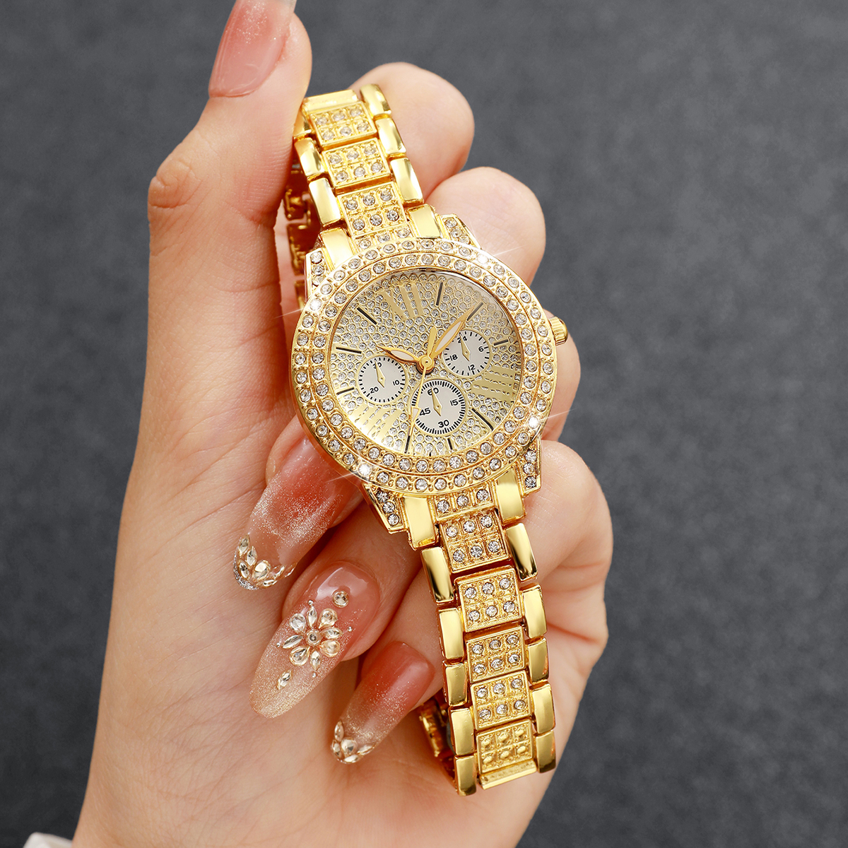 Luxury Watch Organizer - Fashion Decorative Three-eyes Dial Women Quartz