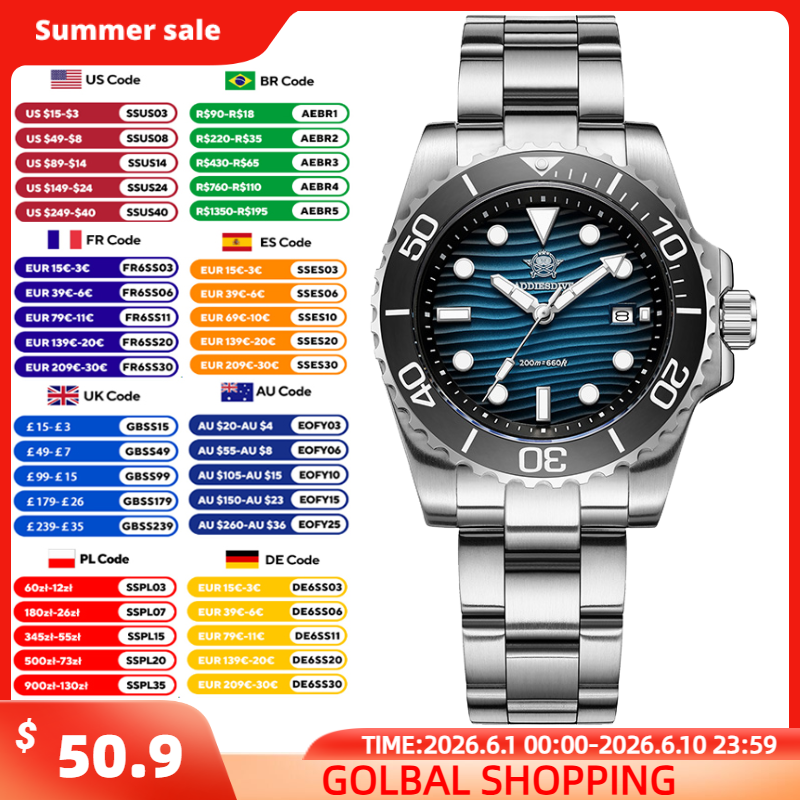 Luxury Watch Japanese - ADDIESDIVE Men's 2115 Quartz Watch Sand