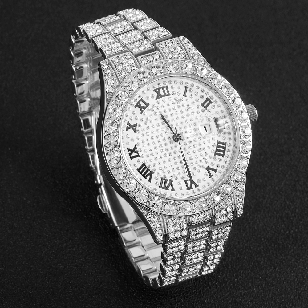 1 Hip-hop Full Diamond Silver  - Luxury Watch Wallpaper recension och pris