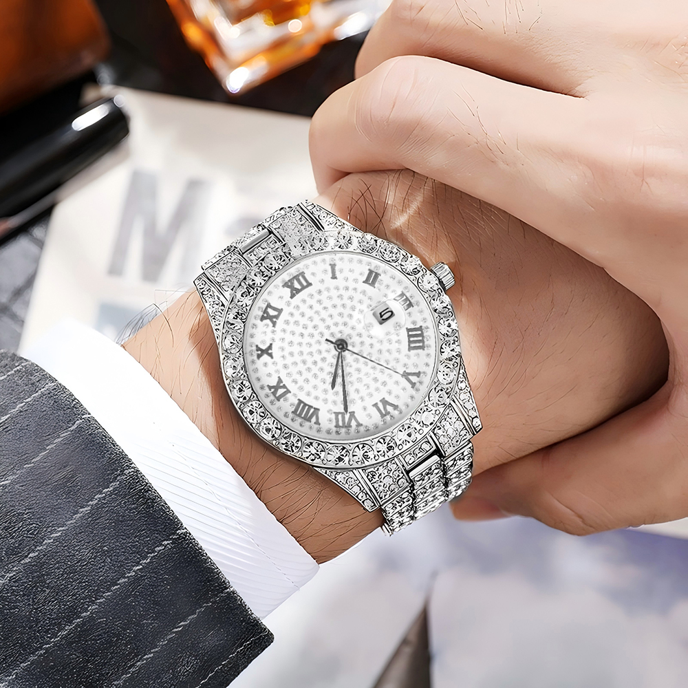 1 Hip-hop Full Diamond Silver  - Luxury Watch Wallpaper recension och pris