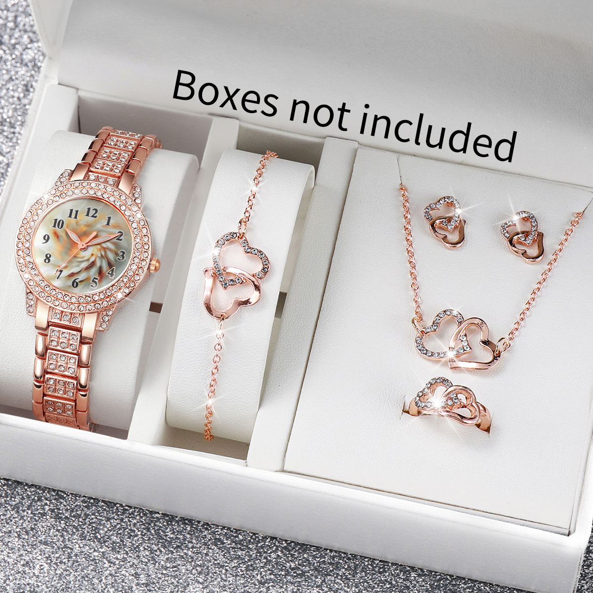 6PCS Luxury Rhinestone Women Q - Luxury Watch Organizer recension och pris