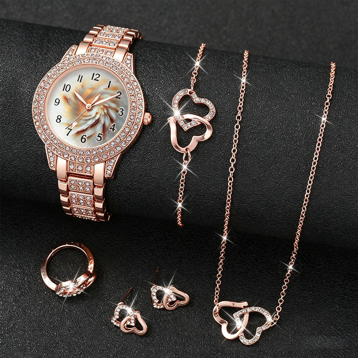 6PCS Luxury Rhinestone Women Q - Luxury Watch Organizer recension och pris