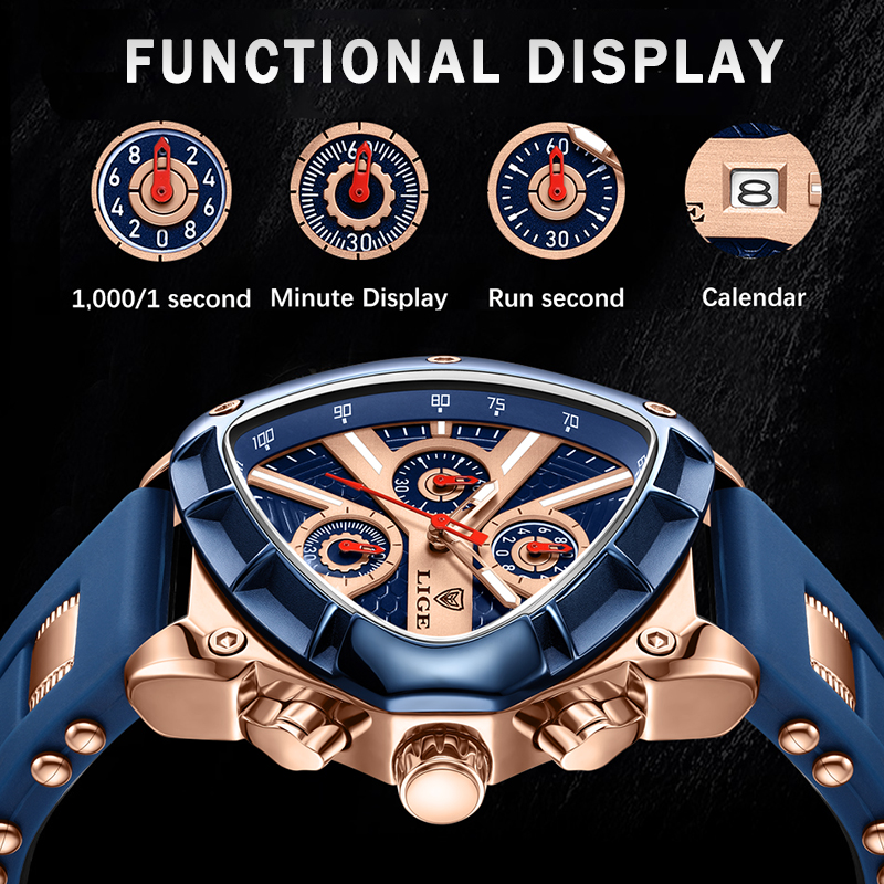 LIGE Fashion Men's Watch Luxur - Watch Triangle Luxury recension och pris