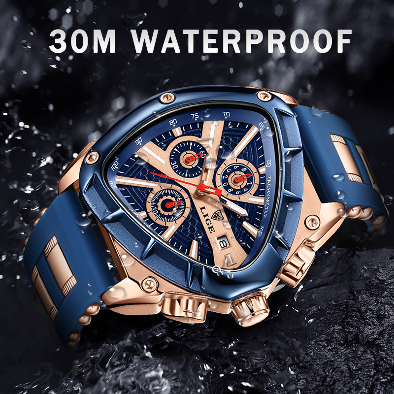 LIGE Fashion Men's Watch Luxur - Watch Triangle Luxury recension och pris