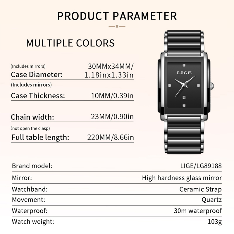 LIGE New Luxury Women Watches  - Luxury Watch Organizer recension och pris