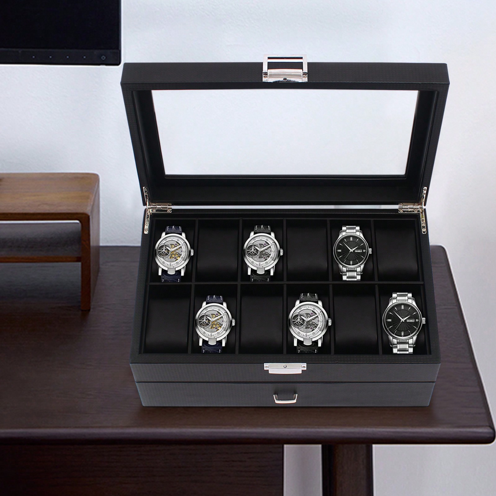 24 Slot Men Watch Display Case - Luxury Watch Organizer recension och pris