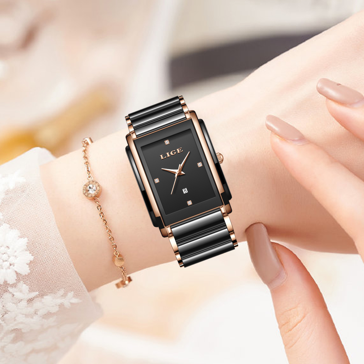 LIGE Fashion Elegant Watch for - Luxury Watch Japanese recension och pris