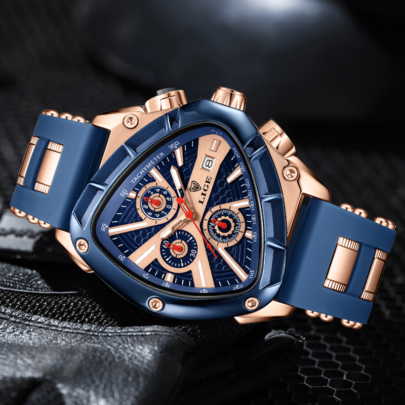 LIGE Watch Men Luxury Brand Bu - Watch Triangle Luxury recension och pris