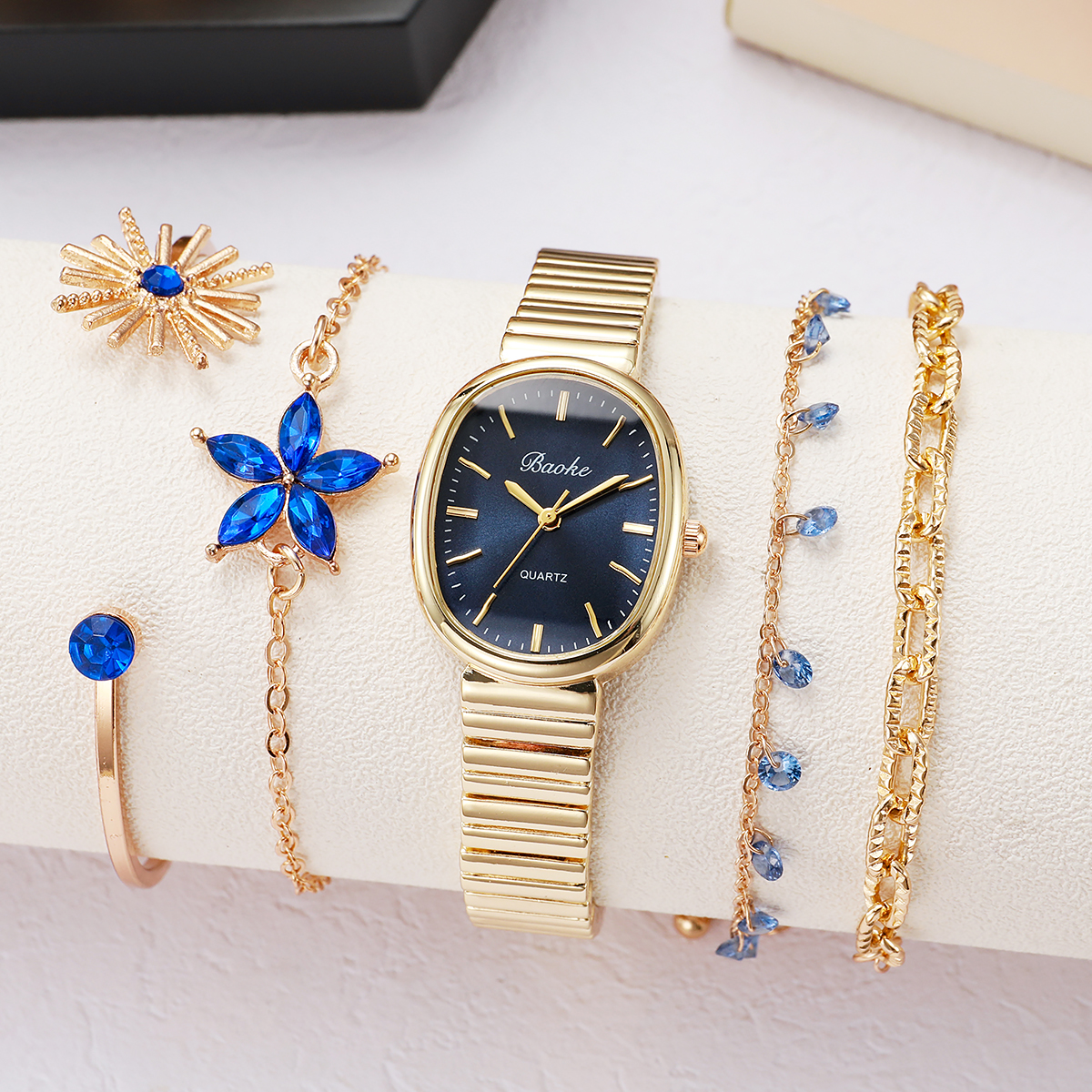 Women's Blue Gold Diamond Quar - Luxury Watch Entry recension och pris
