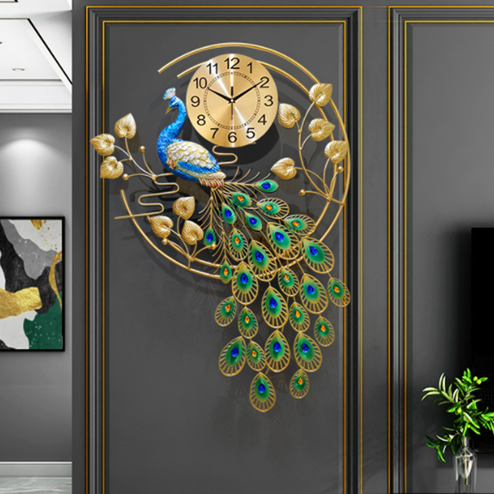 Peacock Art Wall Clock, Large  - Luxury Watch House recension och pris