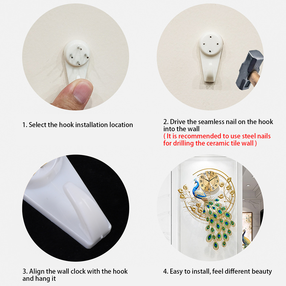 Peacock Art Wall Clock, Large  - Luxury Watch House recension och pris