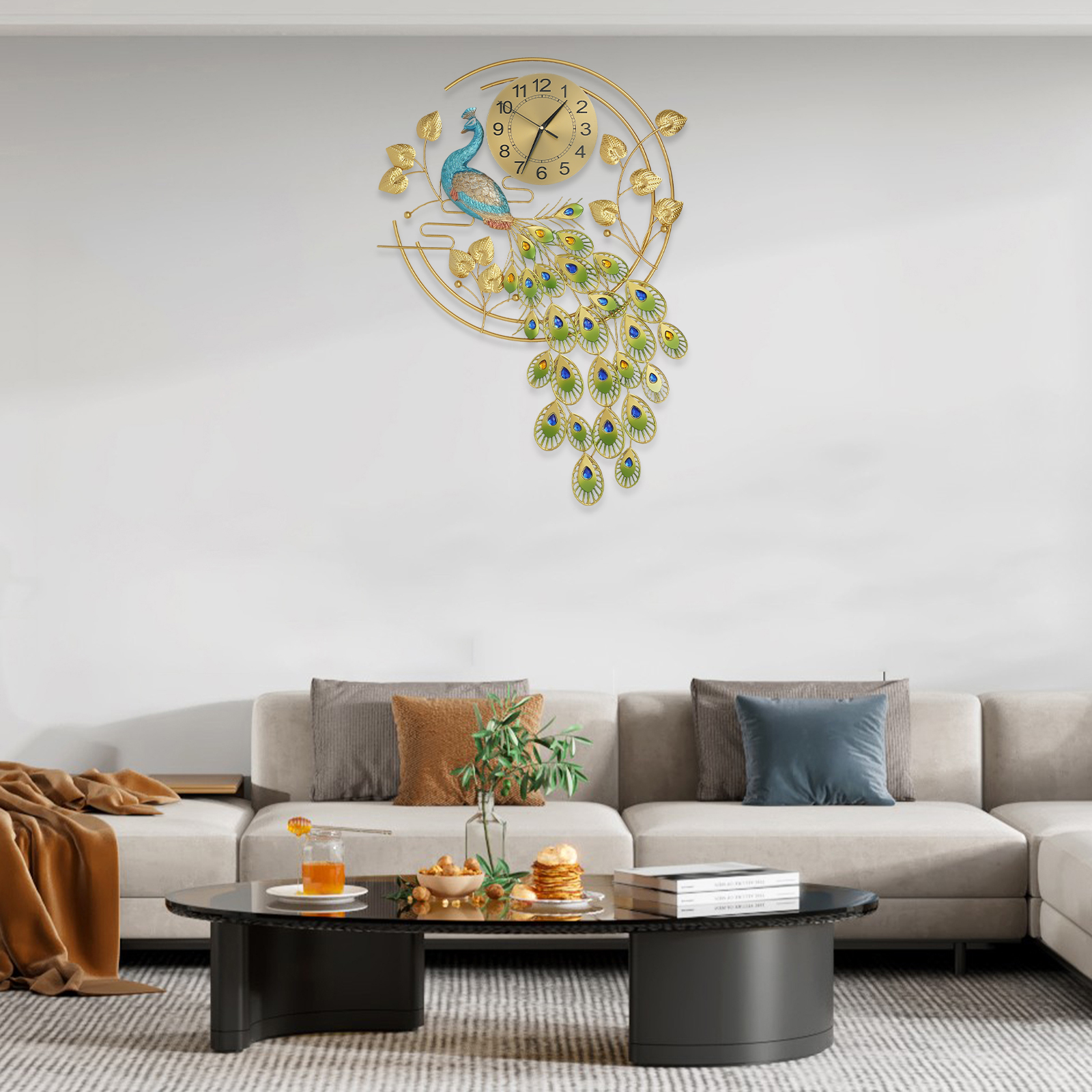 Peacock Art Wall Clock, Large  - Luxury Watch House recension och pris